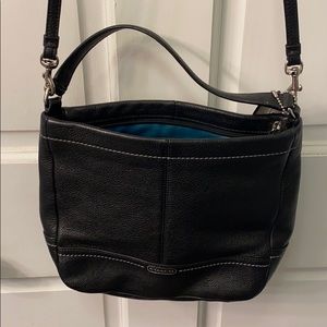 Coach black leather crossbody